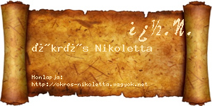 Ökrös Nikoletta névjegykártya