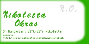 nikoletta okros business card